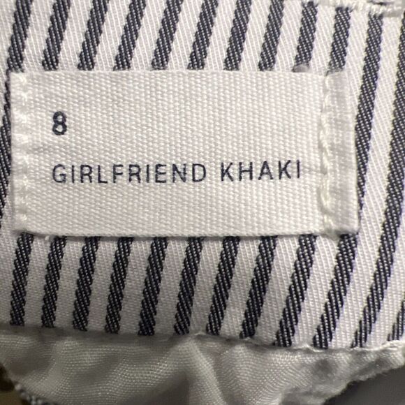 EUC‎ Khakis By Gap Girlfriend Khaki Pants Womens Size 8 White Blue Striped - Picture 5 of 6